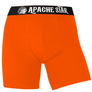 Foto einer orangenen Boxer Shorts von vorne.